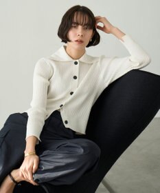 UNFILO 襟付きクロップドカーディガン