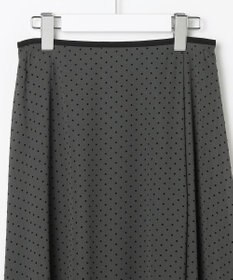 J.PRESS LADIES 【洗える】ドットフロッキープリント フレア スカート