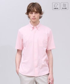 J.PRESS MEN 【吸水速乾 / 抗菌防臭 / 遮熱 / 防シワ】【J.PRESS OXFORD JERSEY】カノコインレイ半袖 シャツ / B.D. ピンク系