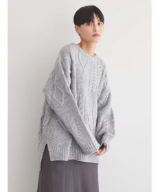 AMERICAN HOLIC パッチワークケーブルニットプルオーバー