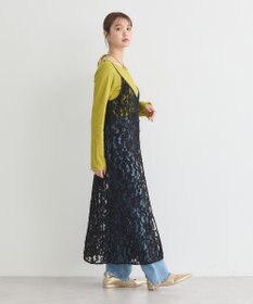 earth music&ecology 起毛レースレイヤードキャミワンピース