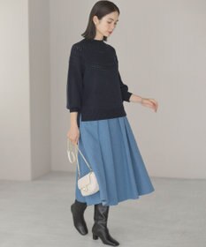 組曲 【WEB限定カラーあり】透かし編みバルキーハイネックニット