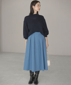 組曲 【WEB限定カラーあり】透かし編みバルキーハイネックニット