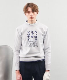 23区GOLF 【MEN】【ウォッシャブル】ロゴインターシャ ポリエステルニット