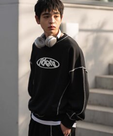 WEGO 【ユニセックス着用ITEM】ショートカラーステッチサガラロゴプルオーバー