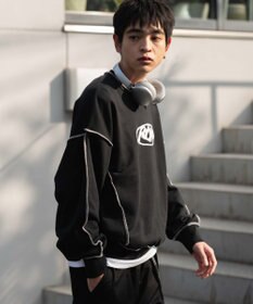 WEGO 【ユニセックス着用ITEM】ショートカラーステッチサガラロゴプルオーバー