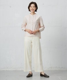 J.PRESS LADIES ストライプジャージー ピンタック カットソー