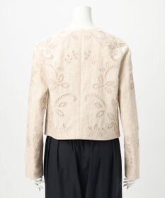 23区 【GOLD LABEL/見上愛さん着用】リネンエンブロイダリー ノーカラージャケット