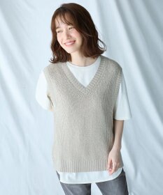 ANY L Vネックラメニットベスト