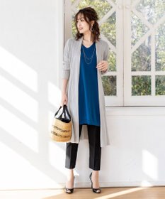 Tiaclasse 【UVケア・接触冷感】さらっと羽織れる膝丈ロングトッパーカーディガン