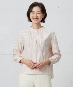 J.PRESS LADIES ストライプジャージー ピンタック カットソー