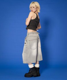 WEGO 【ユニセックス着用ITEM】ダブルニーロゴデニムショーツ