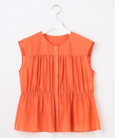 自由区 L シルクコットンローンフレンチスリーブ ブラウス