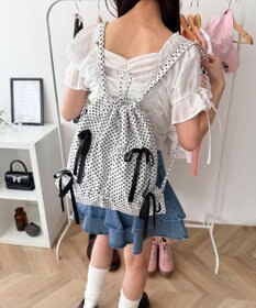 WEGO ドロストリボンギャザーナップサック