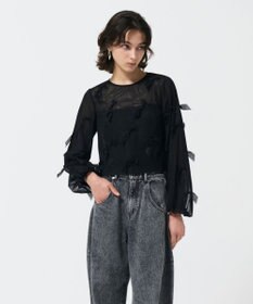 GRACE CONTINENTAL リボンチュールトップ