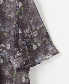 自由区 【セットアップ対応・洗える】ボタニカルフラワープリント ブラウス