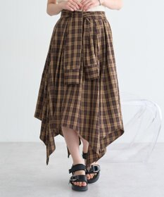 earth music&ecology イレヘムチェックシャツライクスカート