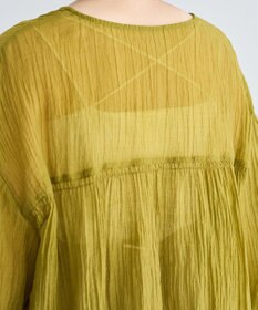 Green Parks Ｖネックフリルシアープリーツブラウス