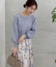 Tiaclasse 【洗える】パールボタンニットカーデ