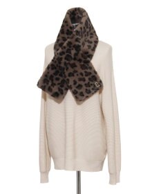 MOONBAT FURLA（フルラ）ビッグ差し込みファーティペット  アーチロゴ フェイクファー