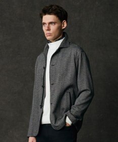 JOSEPH ABBOUD 【キングサイズ・軽量/ストレッチ/家庭洗濯可】ヘリンボーンジャージー カバーオール ブルゾン