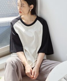 AMERICAN HOLIC ラグラン配色7分袖プルオーバー