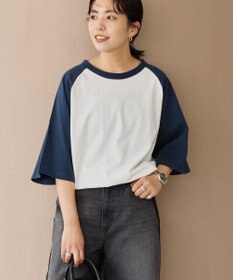 AMERICAN HOLIC ラグラン配色7分袖プルオーバー