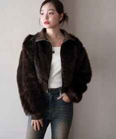WEGO 【25年秋冬新作】フェイクファーショートブルゾン