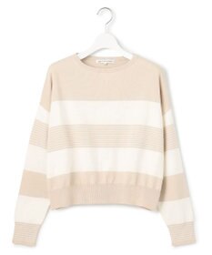 23区 L 【洗える】コットンポリエステルストレッチ ショート ニット