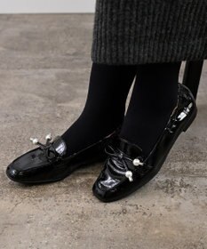 nouvelleRobe Oū 【本革・高反発】Square スクエアトゥ パール付きモカシン