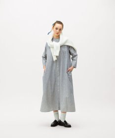 LENO LIGHT HICKORY ONE PIECE / ヒッコリーシャツワンピース