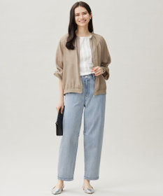 自由区 L 【19号サイズまで展開】ウスカルデニムダーツカーブ パンツ