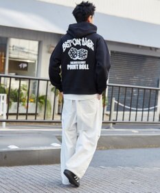 WEGO 【裏起毛/ユニセックス着用ITEM】リラックスフィットグラフィックパーカー