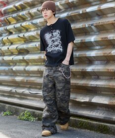 WEGO 【ユニセックス着用ITEM】グラフィックヘンリーネックT（SS）