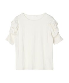 Green Parks リブ肩デザイン５分袖プルオーバー