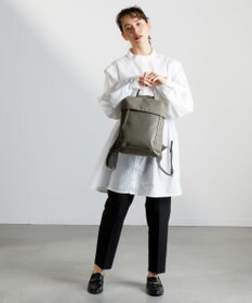 Y'SACCS リサイクルナイロン×カウレザー ラップリュック　Sサイズ