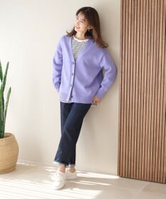 ANY 【洗濯機可】ラムウールVネック カーディガン