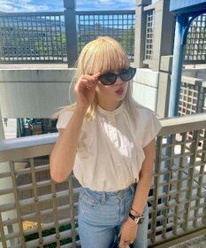 Green Parks タックデザインショート丈シャツ