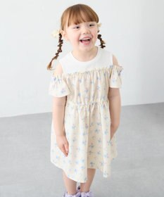 ANY KIDS 【洗濯機可能】オンオフショルダーワンピース