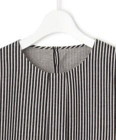 23区 【洗える】ブラウスライクジャージー ストライプ カットソー