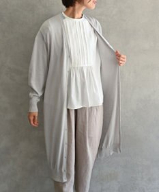 muuc 〈高品質シルク＆スーピマ超長綿〉〈洗えるニット〉〈通年着られる〉シルクコットンのロングカーディガン