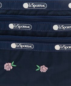 LeSportsac 3ZIP COSMETIC/ピンクローズエンブロイダリー
