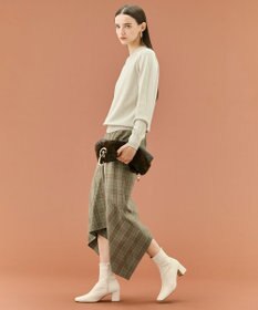 BEIGE， SELMA / チェックウールラッフルスカート