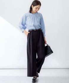 組曲 ドライタッチツイル ワイドパンツ