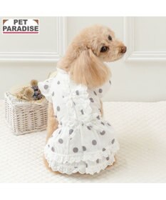 PET PARADISE ペットパラダイス 背中開き フリル ワンピース 《ドット柄》 小型犬