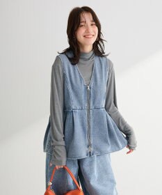 Green Parks デニムペプラムジレ