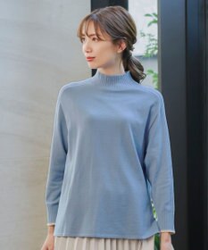 Tiaclasse 【洗える】配色ハイネックニットトップス