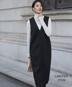 ICB 【WEB限定】ソフトダンボール ジャンパースカートワンピース ブラック