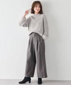 ANY 【洗濯機可/ウエストゴム】ウーリッシュ２タックワイドパンツ
