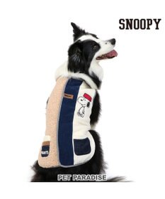 PET PARADISE スヌーピー リバーシブルベスト 《オフホワイト×赤》 中型犬 大型犬